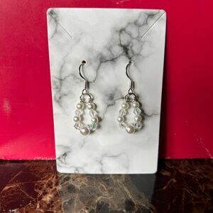 Elegant Silver and Pearl Drop Earrings